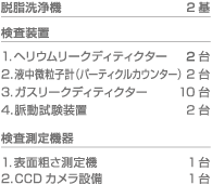 脱脂洗浄機 検査装置 検査測定機器